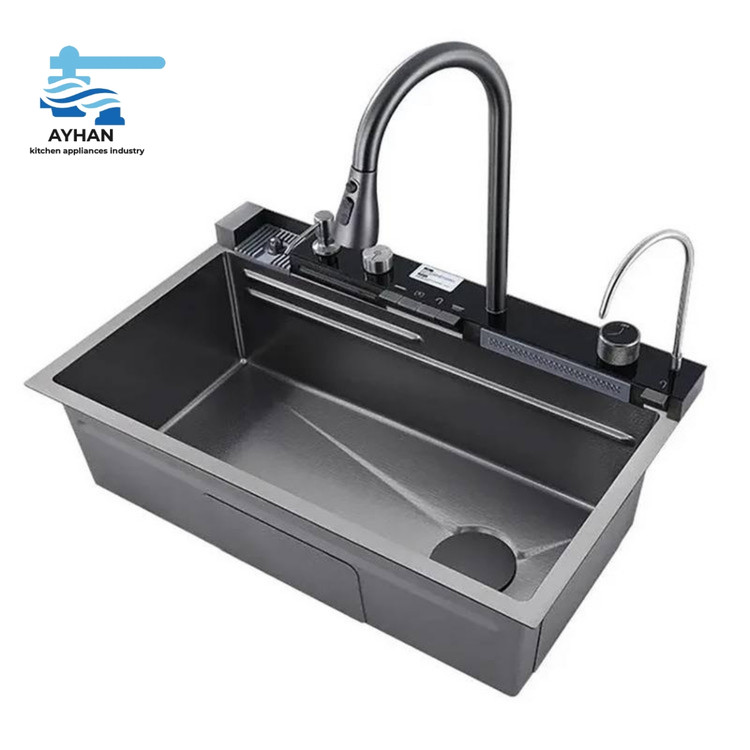 سینک پیانویی 5 کلید آیهان سایز 75 رنگ دودی